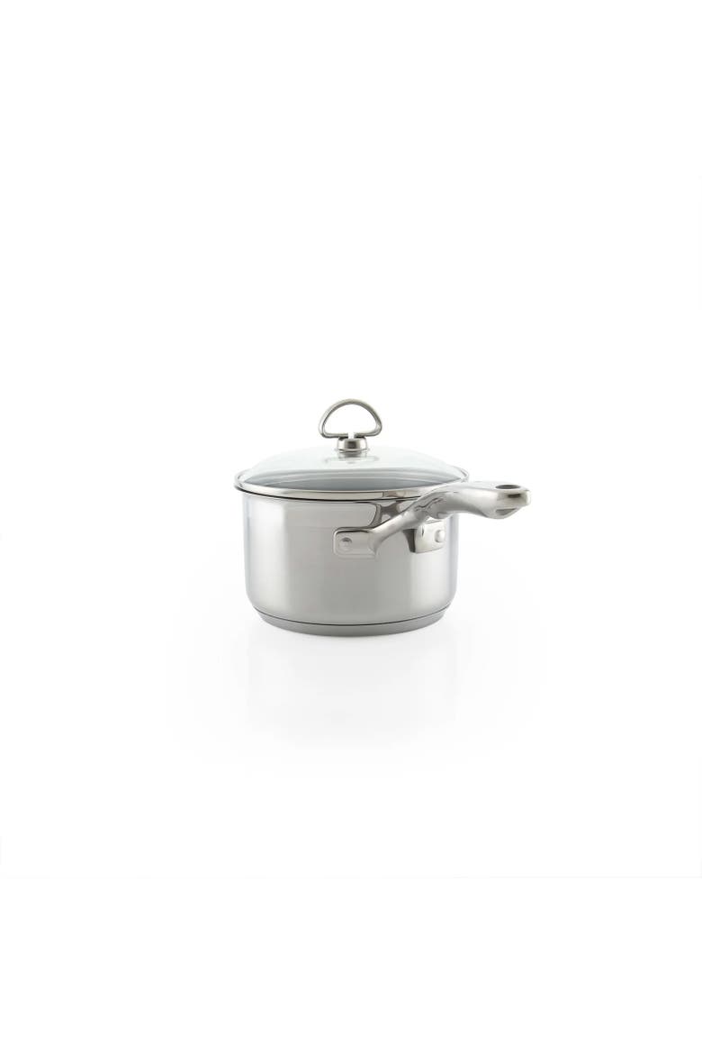 Induction 21 Steel 2 qt. Saucepan w/ Ceramic Coating and Glass Lid, Alternate, color, Silver