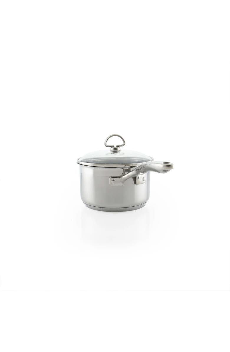 CHANTAL Induction 21 Steel 2 qt. Saucepan w/ Ceramic Coating and Glass Lid, Alternate, color, Silver