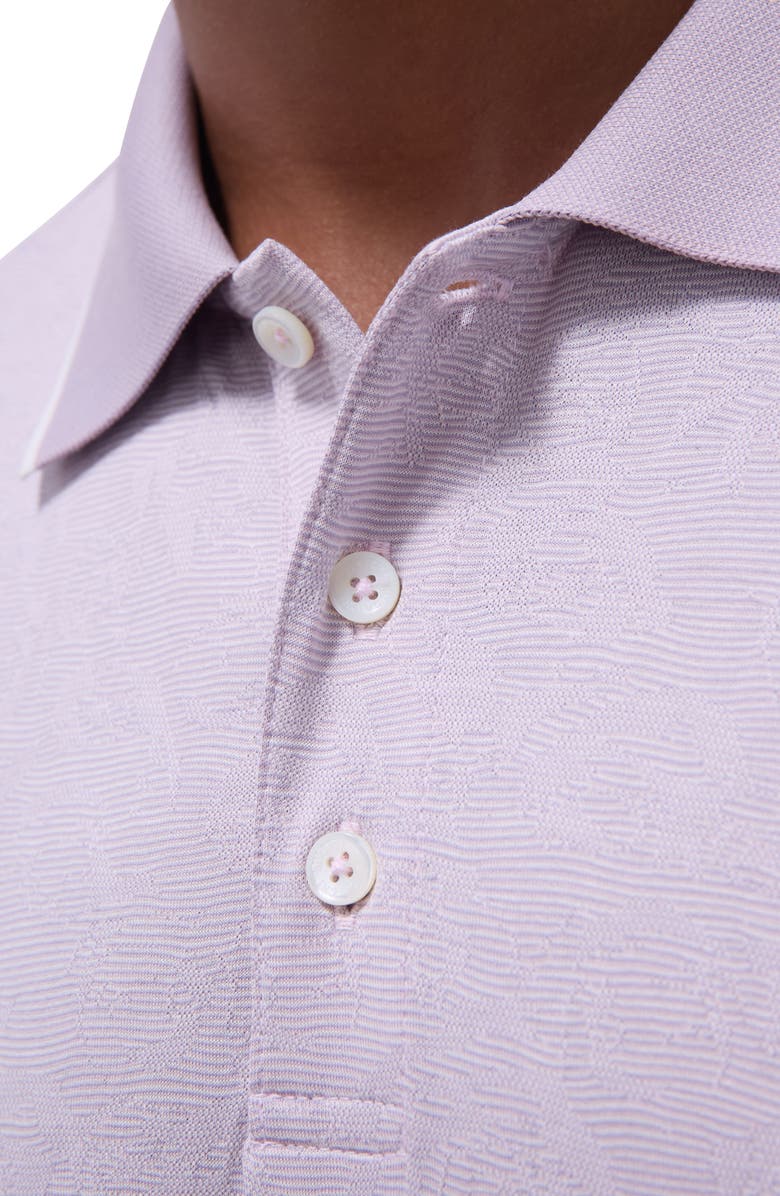 Bugatchi Tipped Piqué Cotton Polo, Alternate, color, Lilac