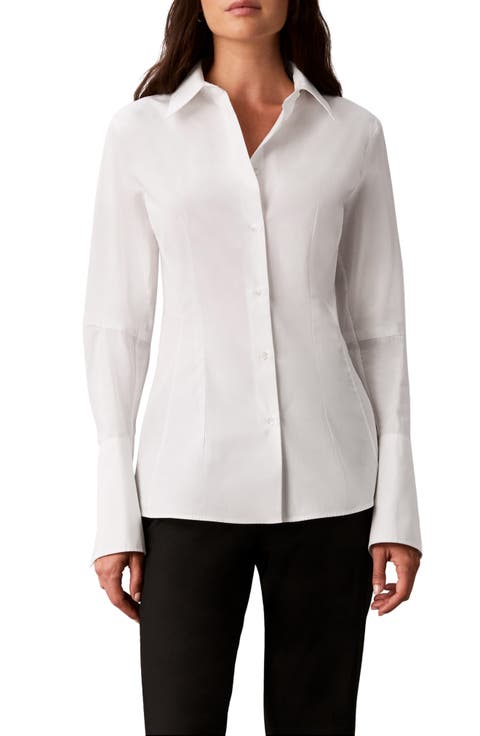 Fitted Poplin Button-Down Shirt