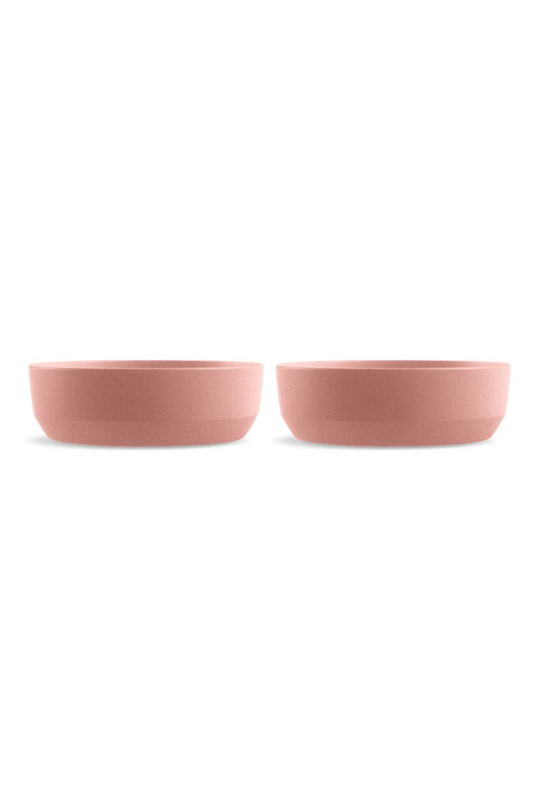 Three-Piece Large Bevel Bowls & Slip Mat Set, Main, color, CORAL