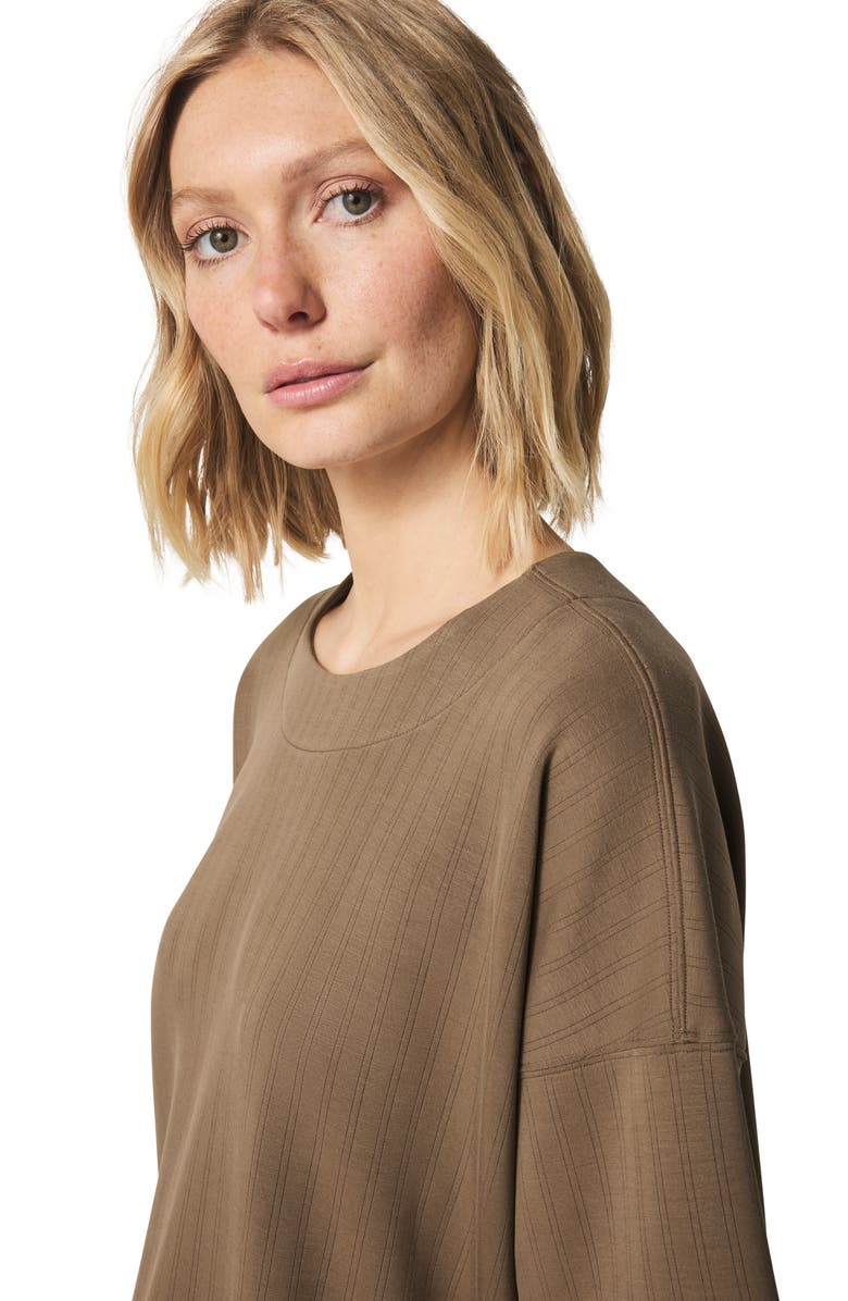 Splendid x @cellajaneblog Oversize Rib Scuba Knit T-Shirt, Alternate, color, Hazelnut