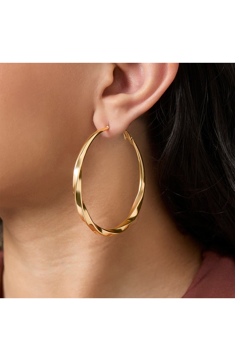 Jessica Simpson Twisted Gold Hoop Earrings, Alternate, color, Gold