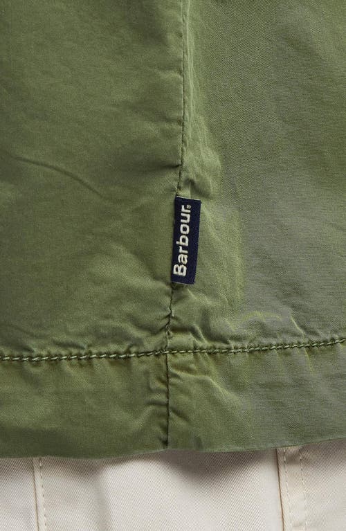 Barbour Sidlaw Stretch Cotton Overshirt In Green
