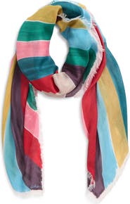 Echo Painted Chevron Print Silk Square Scarf