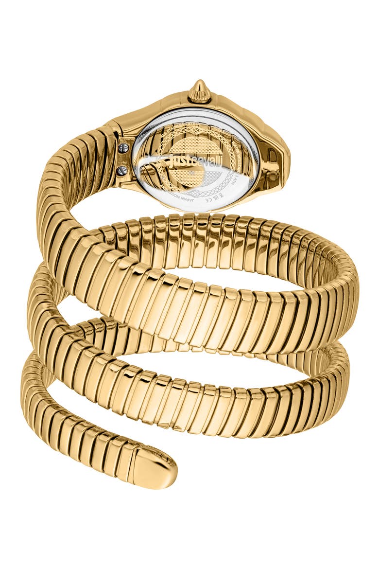 Aria Snake Wraparound Bracelet Watch, 22.5mm x 32.5mm, Alternate, color, GOLD