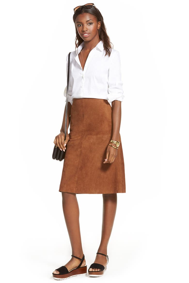 Crisp Stretch Poplin Shirt, Alternate, color, WHITE