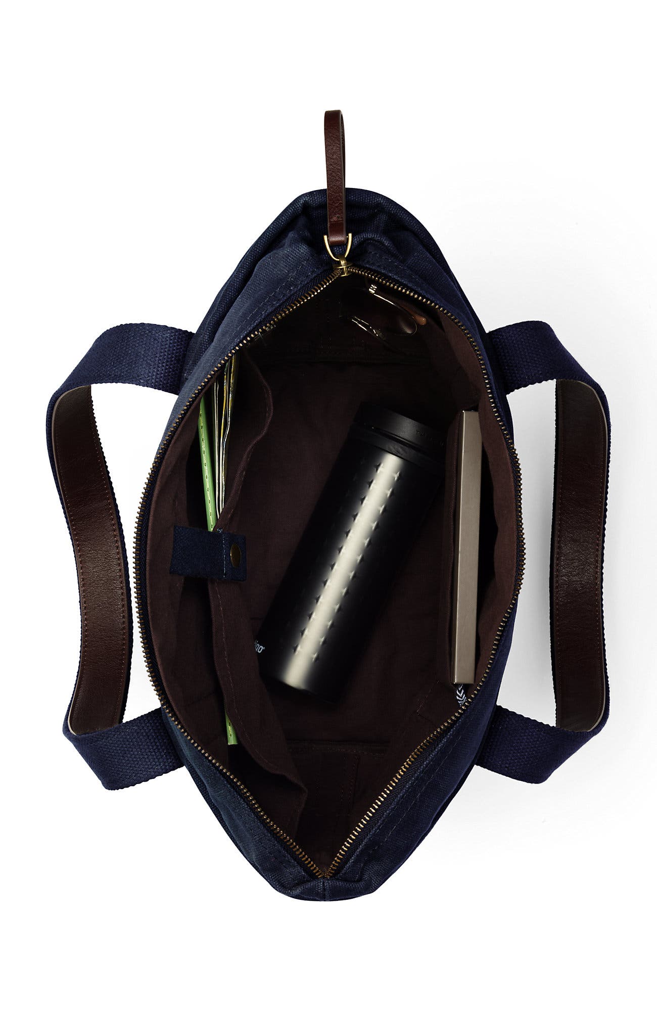 Large Waxed Canvas Tote Bag, Alternate, color, Radiant Navy