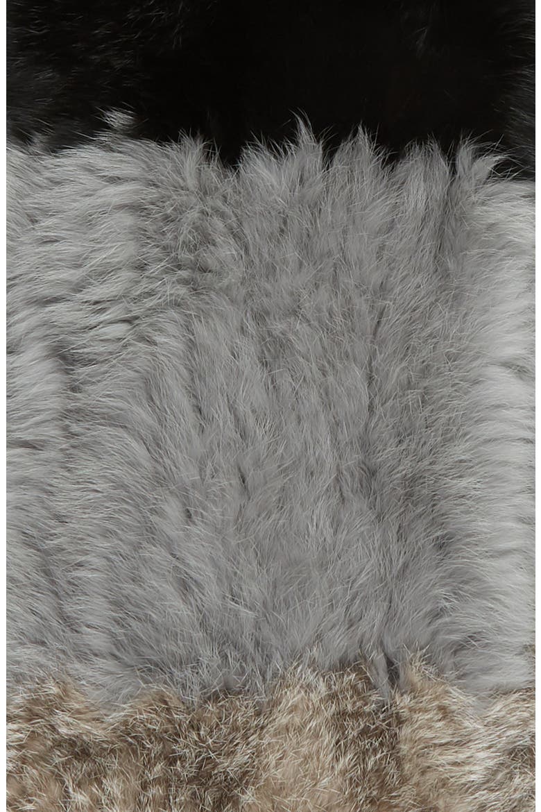 Genuine Rabbit Fur Infinity Scarf, Alternate, color, BLACK COMBO