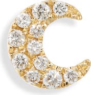 MARIA TASH Diamond Moon Threaded Stud Earring