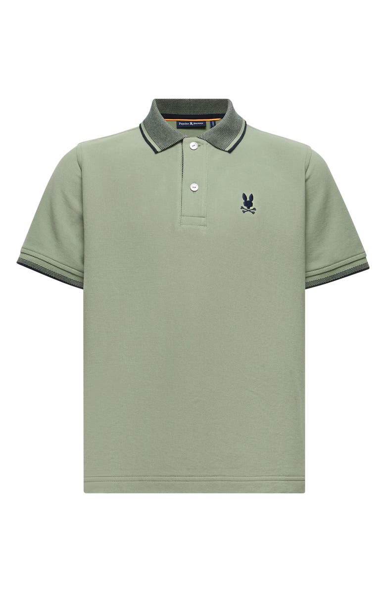 Psycho Bunny Kids' Evandale Cotton Pique Polo, Main, color, Sea Spray