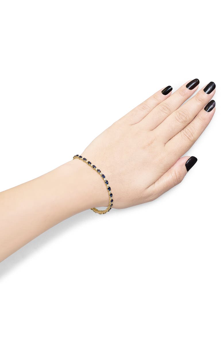 Haus of Brilliance 18K Gold 3/4 Ct Diamond & 5 1/3 Ct Sapphire Link Bracelet, Alternate, color, Yellow