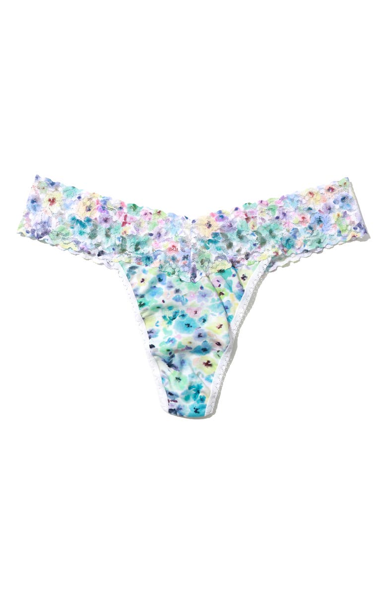 Hanky Panky Print Supima<sup>®</sup> Cotton Low Rise Thong, Alternate, color,