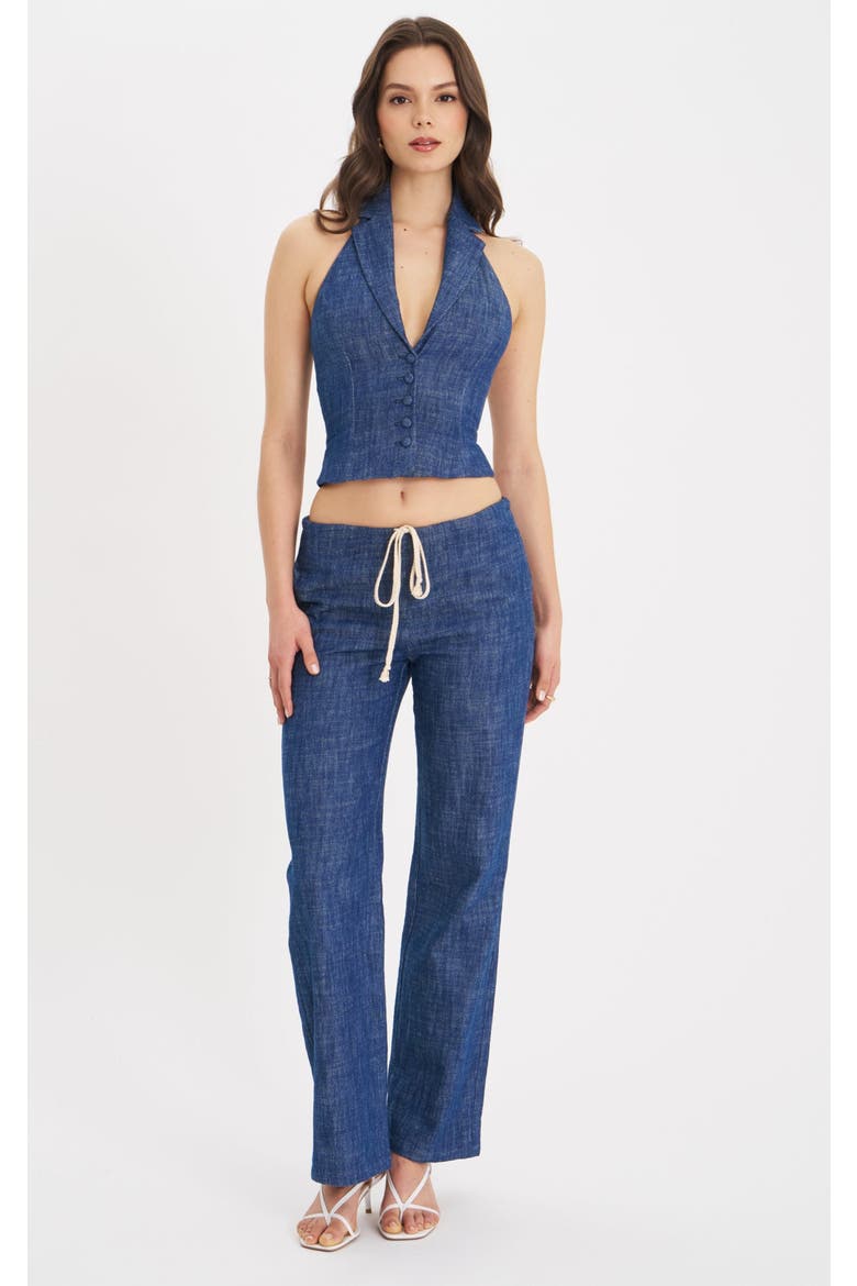 Raffaella Cotton Denim Straight Leg Pants, Alternate, color, Denim Blue