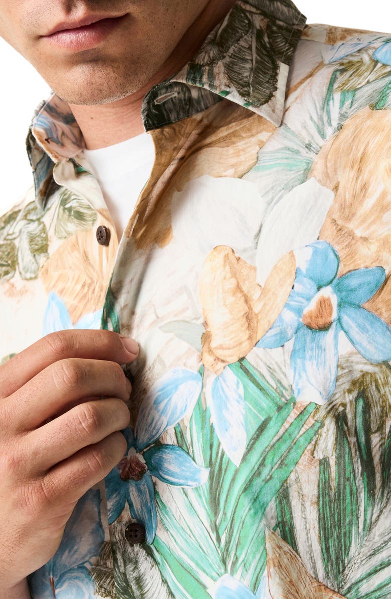 Rodd & Gunn Otokia Tropical Short Sleeve Button-Up Shirt, Alternate, color, Botanical