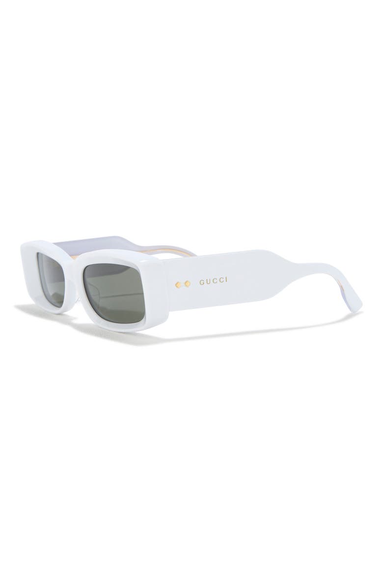 53mm Rectangular Sunglasses, Alternate, color, WHITE/LIGHT BLUE GREY