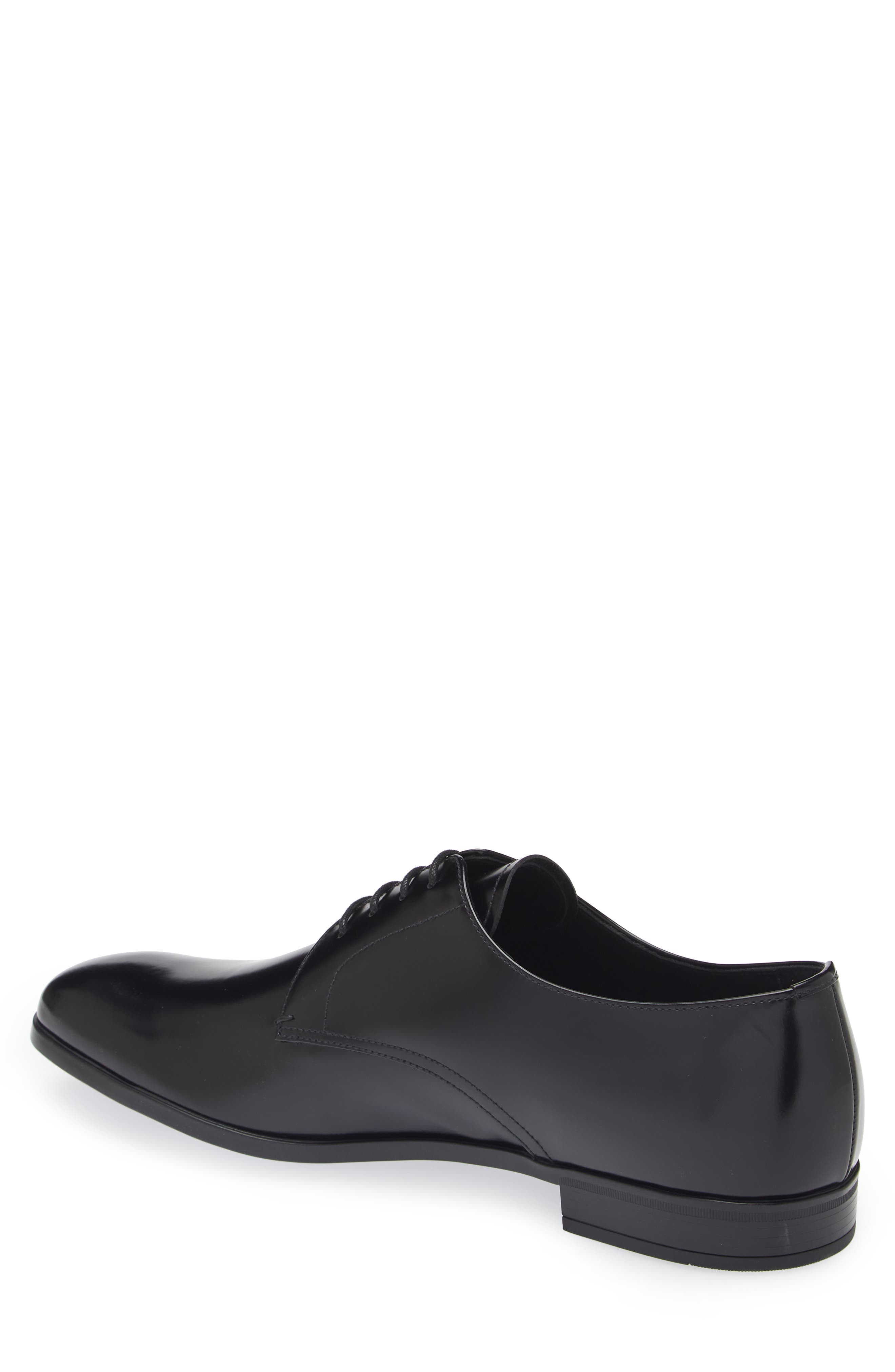 Prada Spazzolato Plain Toe Derby, Alternate, color, 