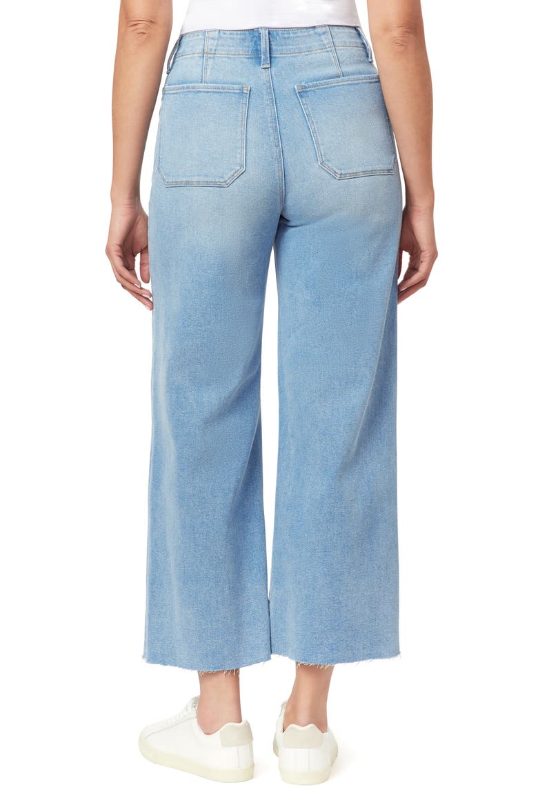 High Waist Raw Hem Crop Wide Leg Jeans, Alternate, color, BRISBANE