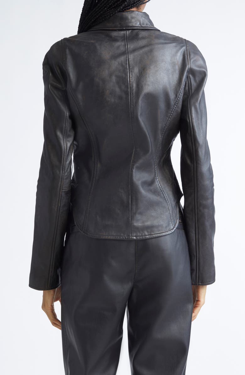 DIESEL<sup>®</sup> L-Egrad Distressed Leather Jacket, Alternate, color, Black