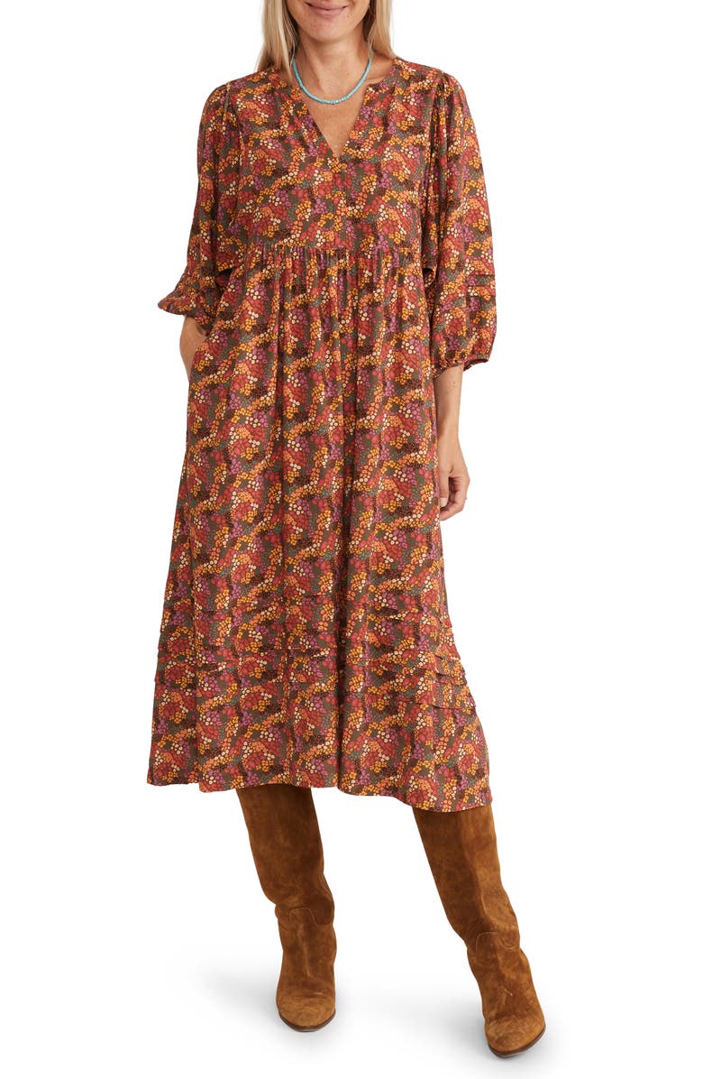 Marine Layer Lola Floral Print Midi Dress, Main, color,