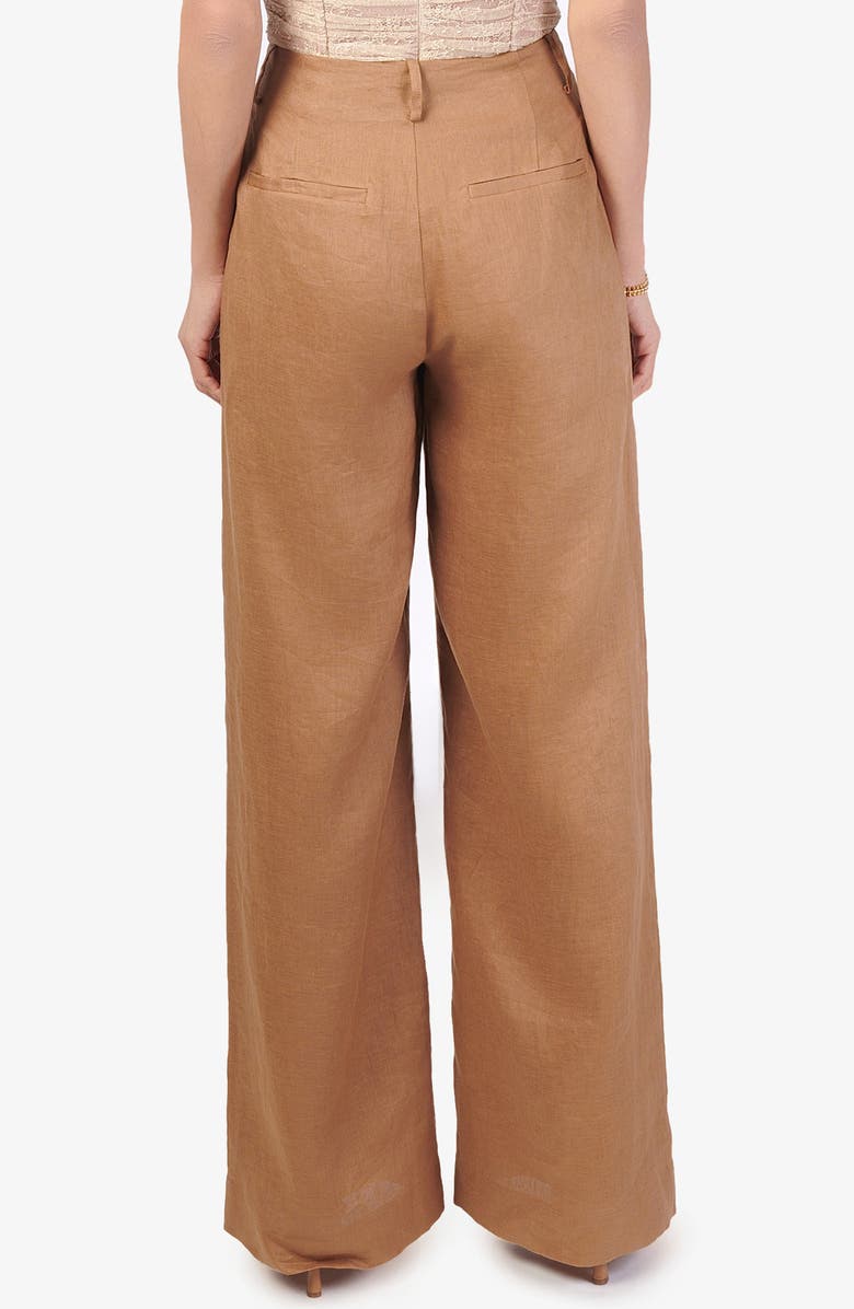 CAMI NYC Iracemi High Waist Linen Flare Pants, Alternate, color, Butterscotch