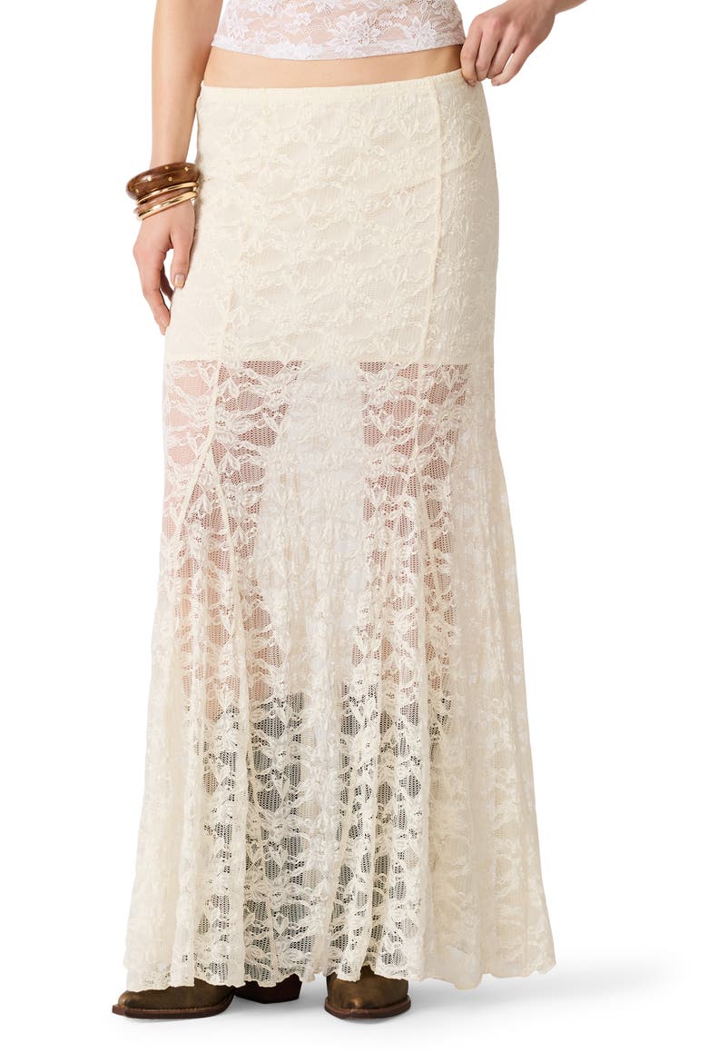 Mirabel Embroidered Lace Skirt, Main, color, CREAM
