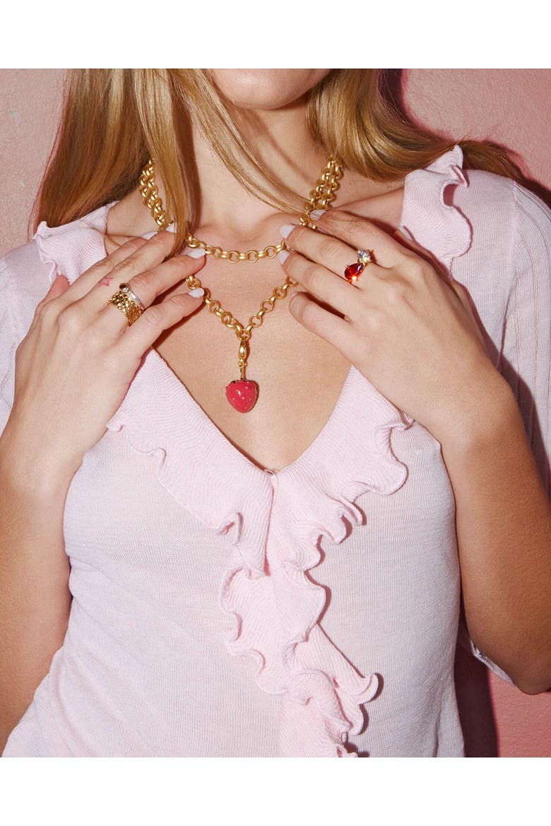 Juicy Af Necklace, Alternate, color, Red