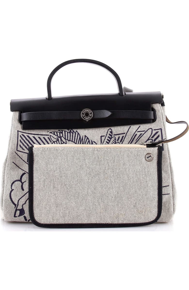 Pre-Owned Hermes Herbag Zip Pegase Pop Toile and Leather 31, Alternate, color, Noir