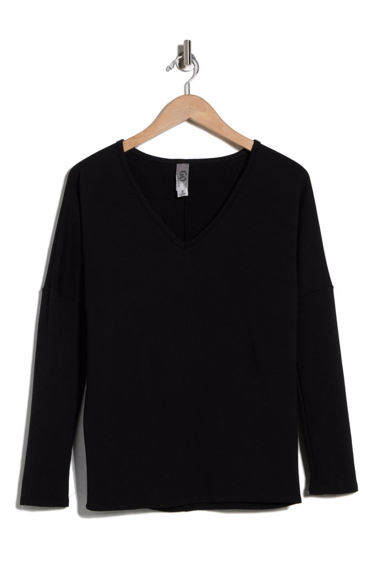 V-Neck Dolman Sleeve Sweater, Alternate, color, BLACK