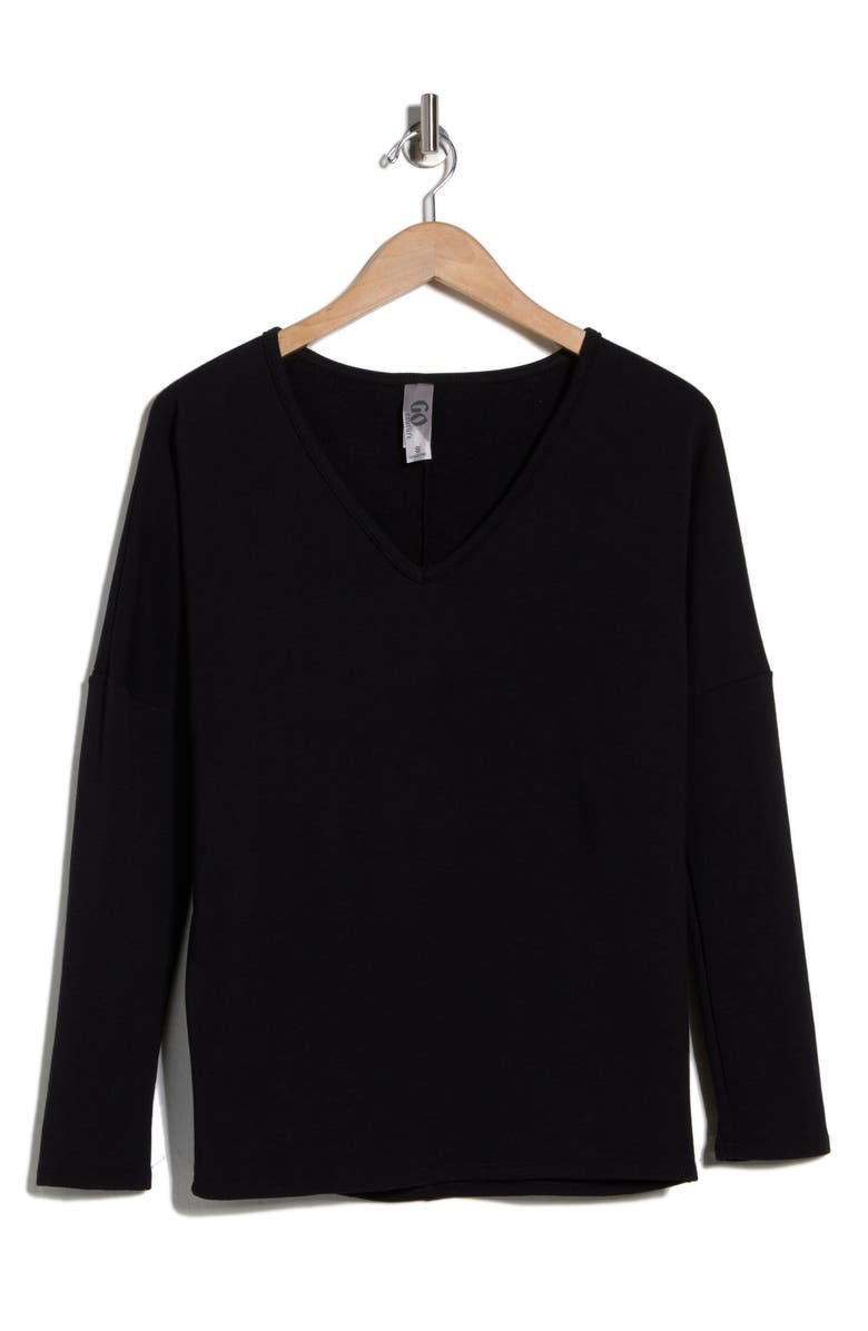 GO COUTURE V-Neck Dolman Sleeve Sweater, Alternate, color, Black