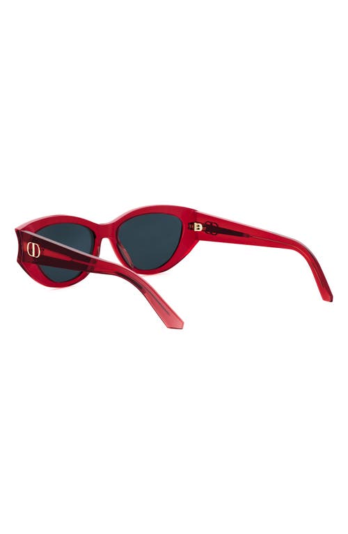 Dior Glow B1f 53mm Cat Eye Sunglasses In Shiny Bordeaux/blue