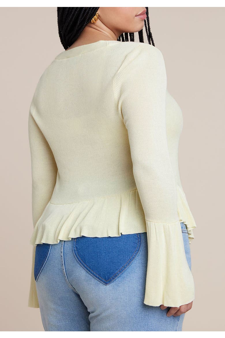 Ruffle Cardigan, Alternate, color, SUNLIGHT
