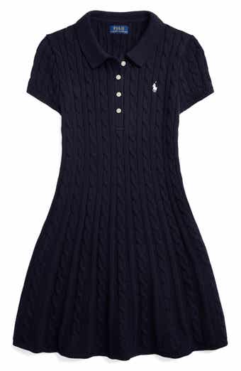 Cotton Cable Knit Sweater Dress