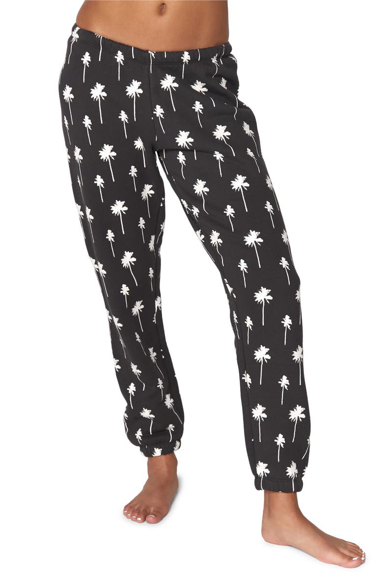 Perfect Terry Sweatpants, Main, color, WHITE PALMS PRINT