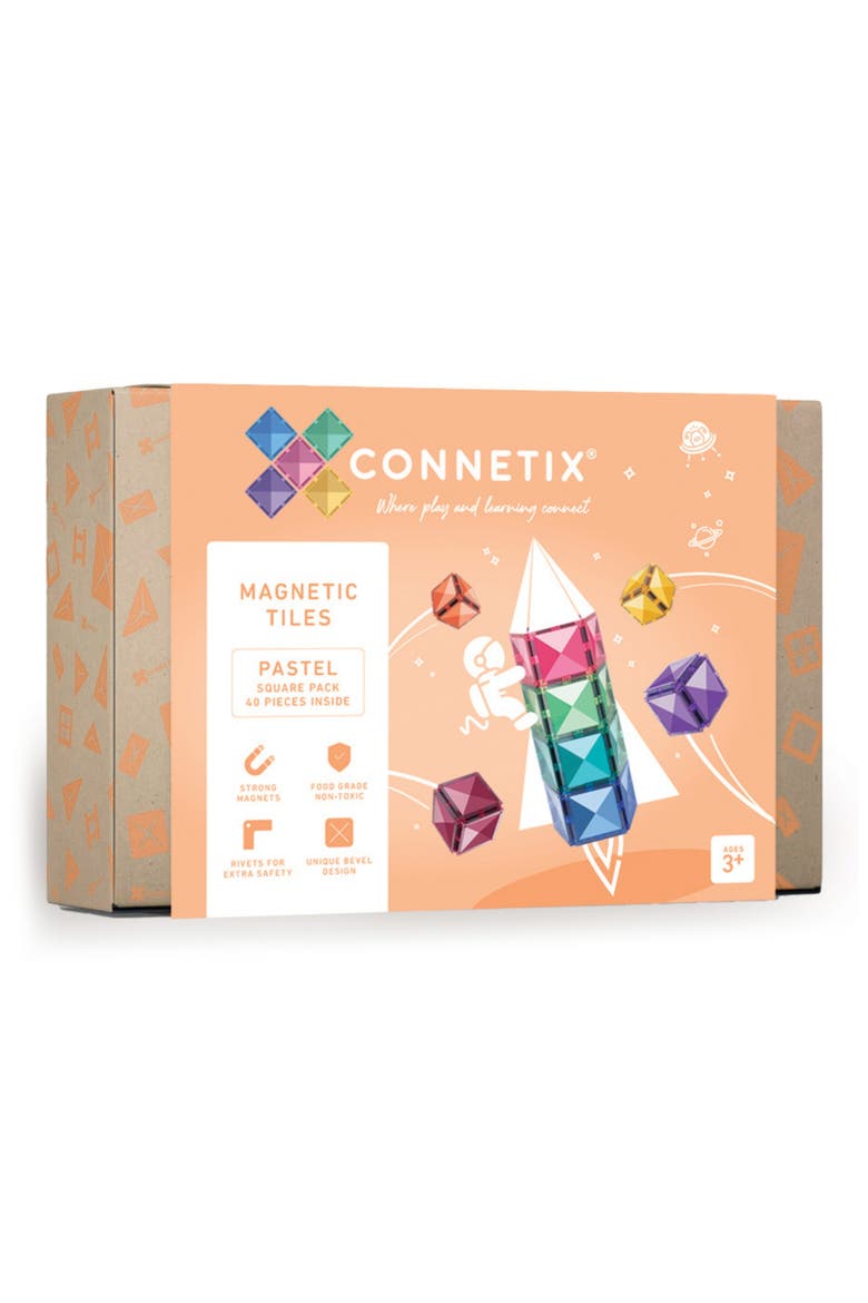 Kids' Pastel Magnetic Tiles 40-Piece Square Pack, Main, color, PASTEL