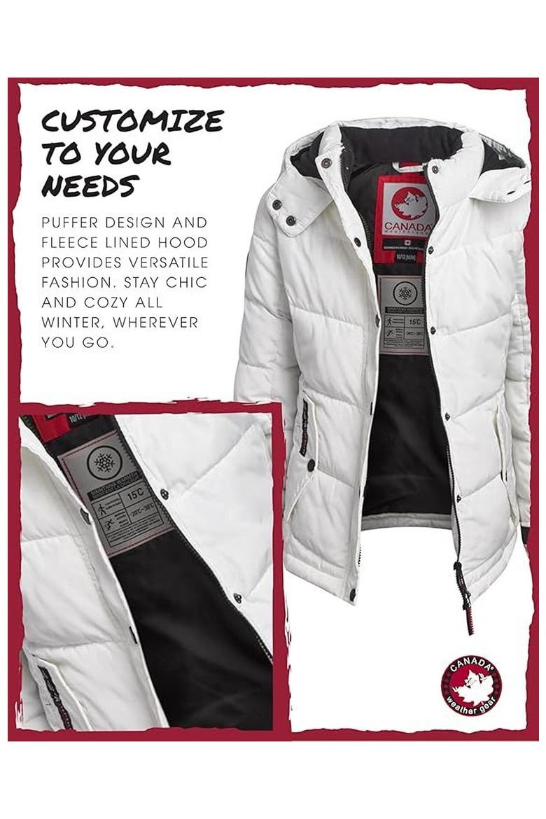 Girls' Quilted Heavyweight Winter Coat, Alternate, color, White