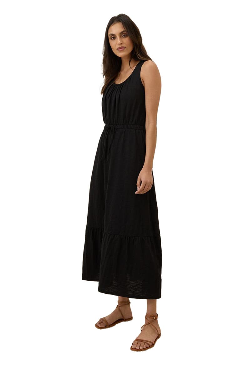 Organic Cotton Relaxed Slub Tank Maxi Dress, Alternate, color, Black