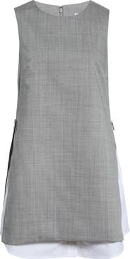 Alexander Wang Layered Wool & Cotton Shift Minidress