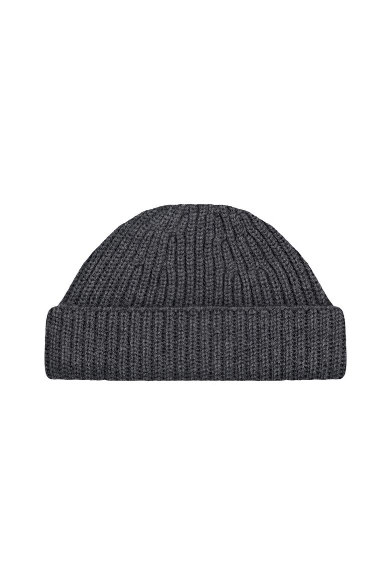 Craster Merino Fisherman Beanie, Alternate, color, Charcoal