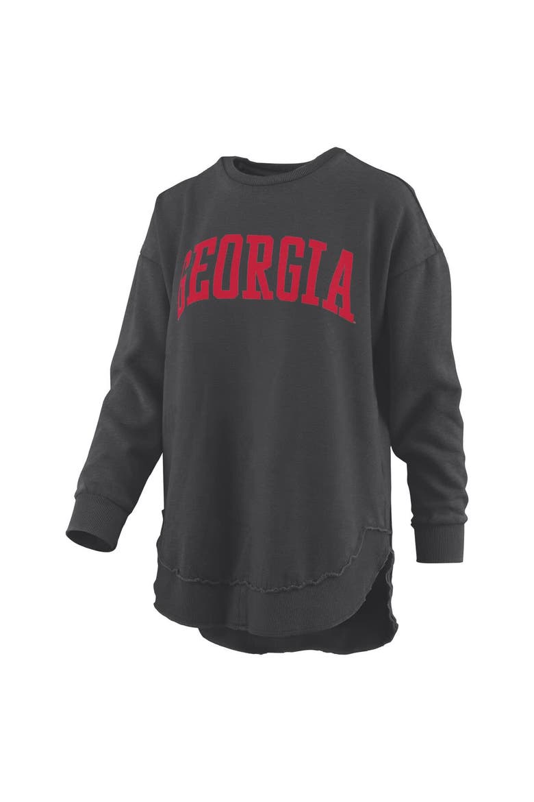 Women's Pressbox  Black Georgia Bulldogs Melange Poncho Vintage Fleece Long Sleeve Pullover Sweatshirt, Alternate, color, Black