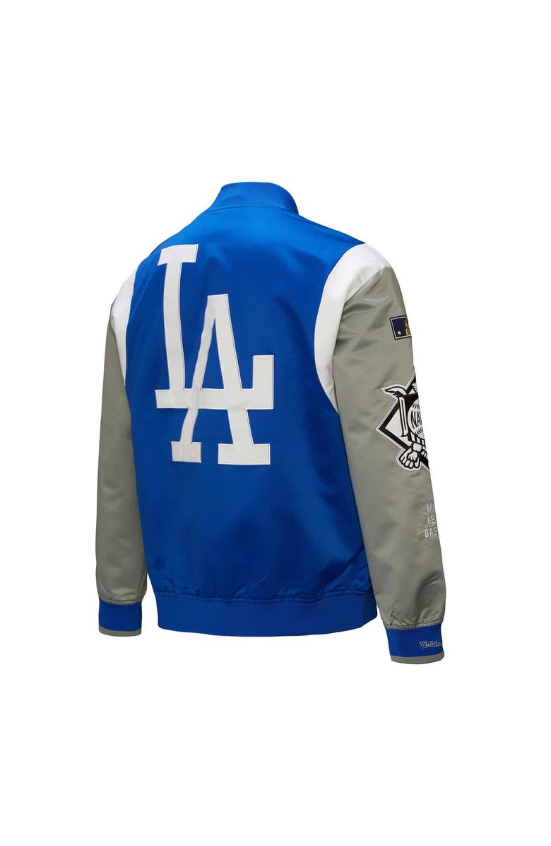 Mitchell & Ness Men's Mitchell & Ness Royal/Gray Los Angeles Dodgers Cooperstown Collection Team Origins Satin Full-Snap Jacket, Alternate, color, 