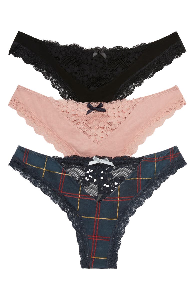 Honeydew Intimates 3-Pack Willow Thongs, Main, color, 