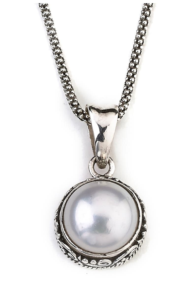 SAMUEL B. 10mm Mabe Pearl Pendant Necklace, Main, color, White