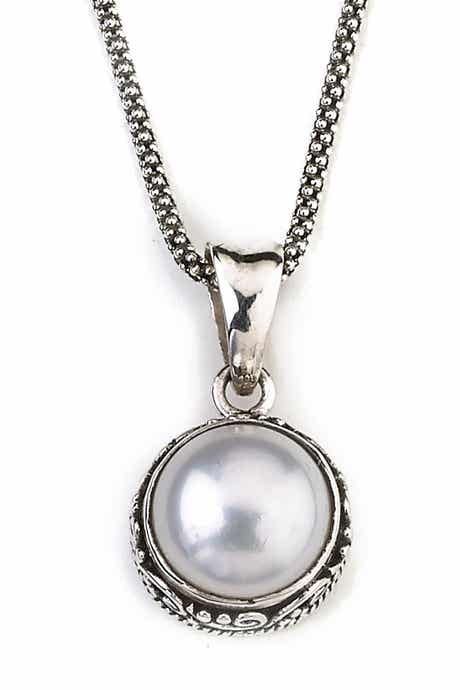 SAMUEL B. 10mm Mabe Pearl Pendant Necklace