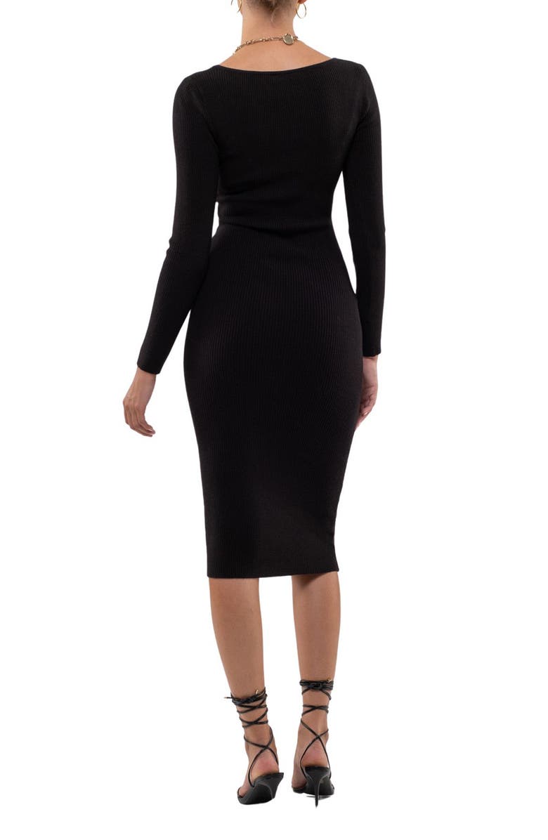 Blu Pepper Long Sleeve Knit Midi Dress, Alternate, color, 