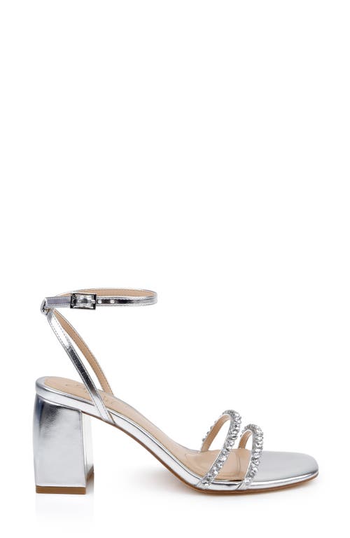 Jewel Badgley Mischka Nella Ankle Strap Sandal In Silver Metallic