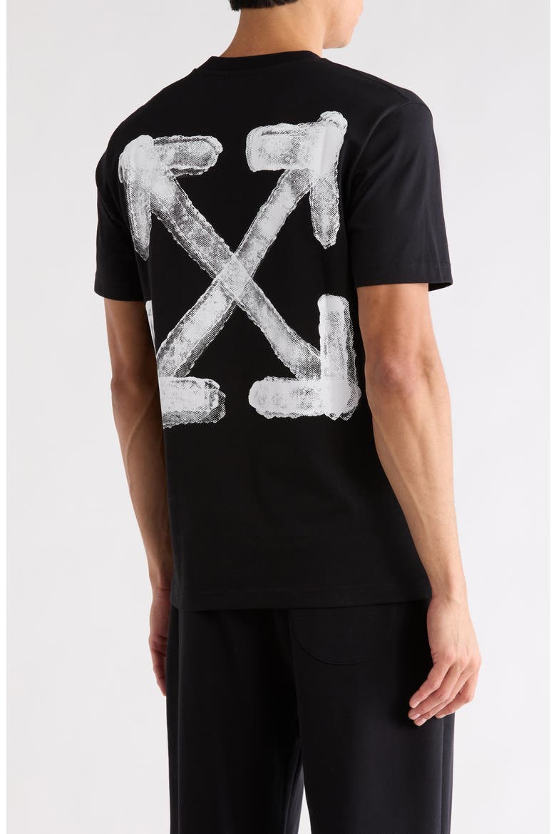Spray Paint Arrow Graphic Slim T-Shirt, Alternate, color, BLACK-WHITE
