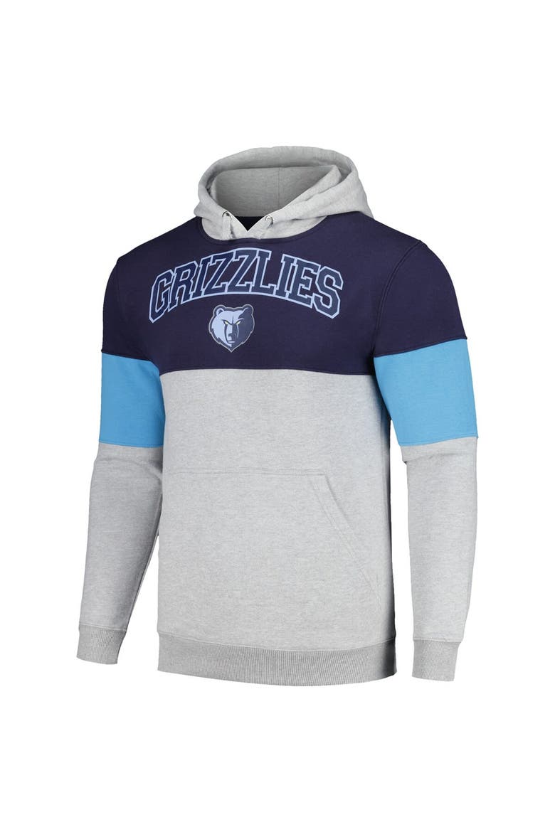 Men's Fanatics Branded Navy Memphis Grizzlies Contrast Pieced Pullover Hoodie, Alternate, color, Navy