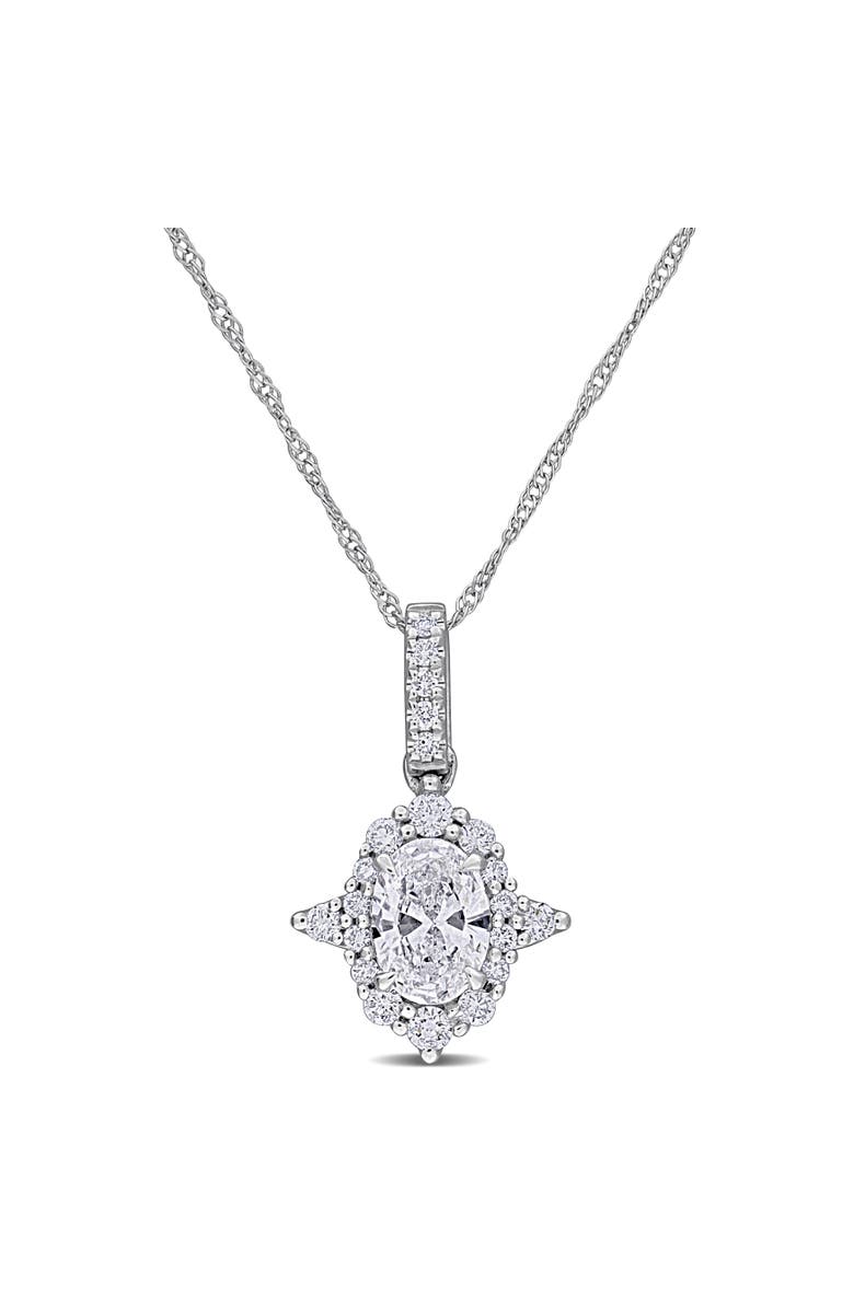 Julianna B. Lab-Grown Diamond Halo Pendant Necklace 14k, Main, color,