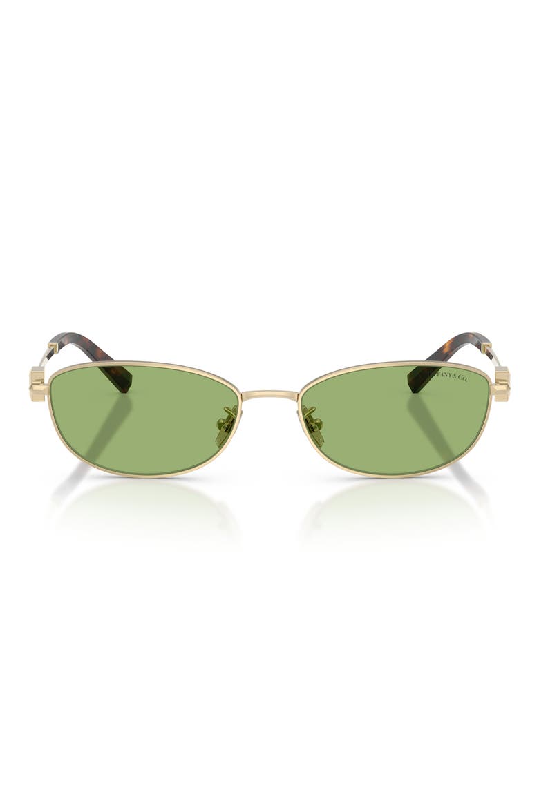 56mm Oval Sunglasses, Main, color, PALE GOLD / GREEN